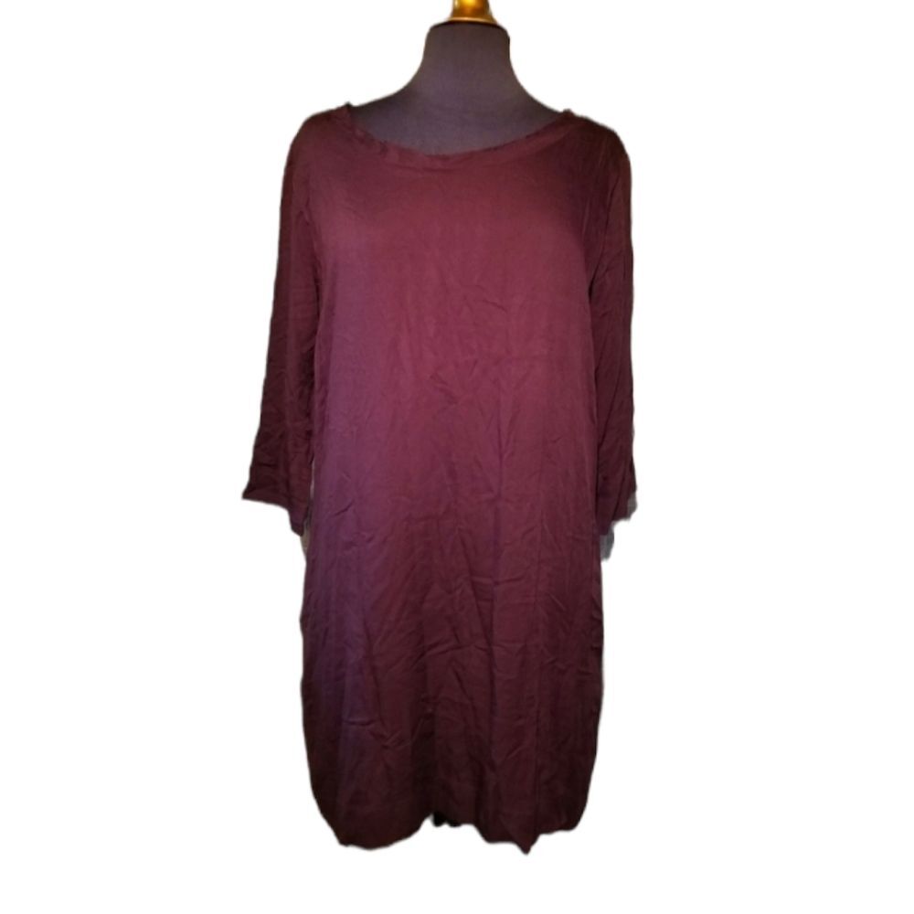 BB Dakota Shift Dress Size Large Purple Long Sleeve Minimalist